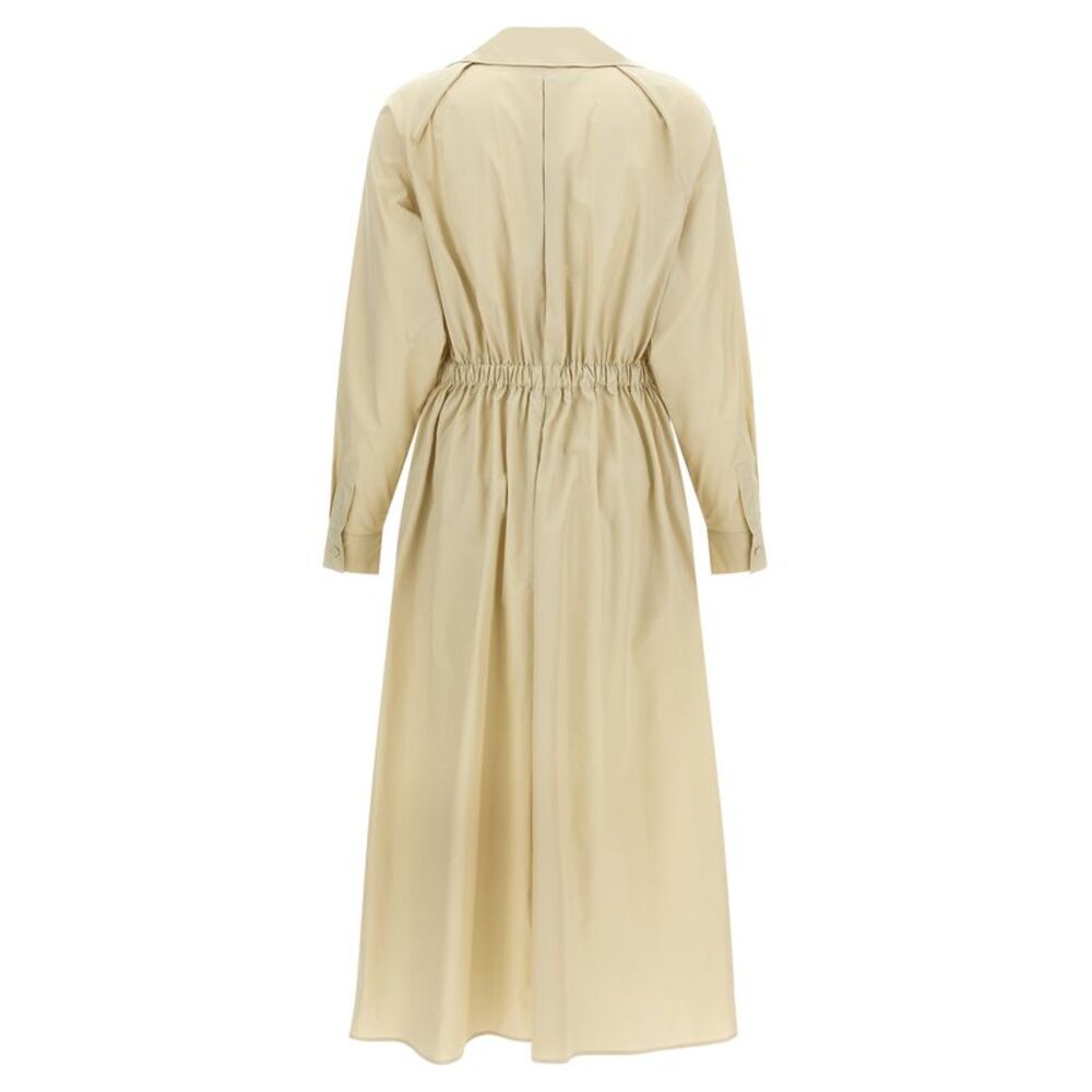 Max Mara Beige Cotton Long Women's Dress - Picture 2 of 4